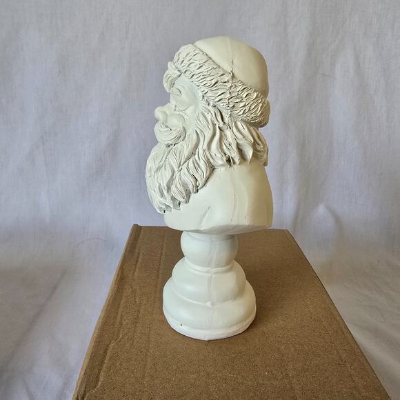 Neutral Santa Bust Christmas Tabletop Xmas Decor, White, Holiday Time 5.75" NIB - Picture 3 of 12